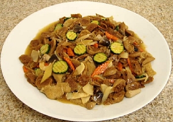Vegetarian Shark Fin and Mushrooms Stir Fry